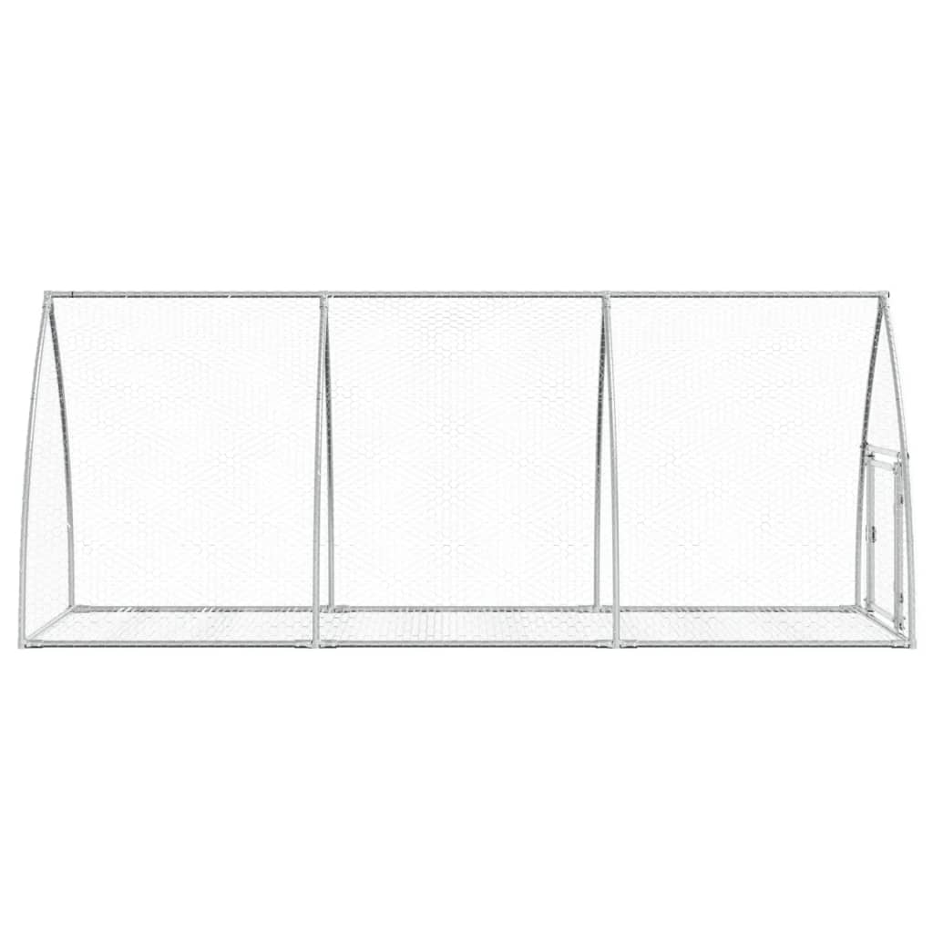 Rabbit Hutch Silver 300X105X120 Cm Galvanised Steel