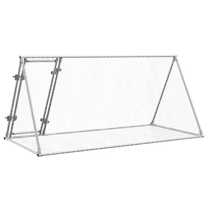 Rabbit Hutch Silver 200X105X91 Cm Galvanised Steel