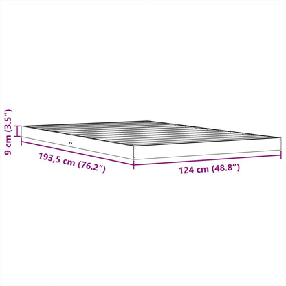 Bed Frame Without Mattress Wax Brown 120X190 Cm Small Double Solid Wood Pine