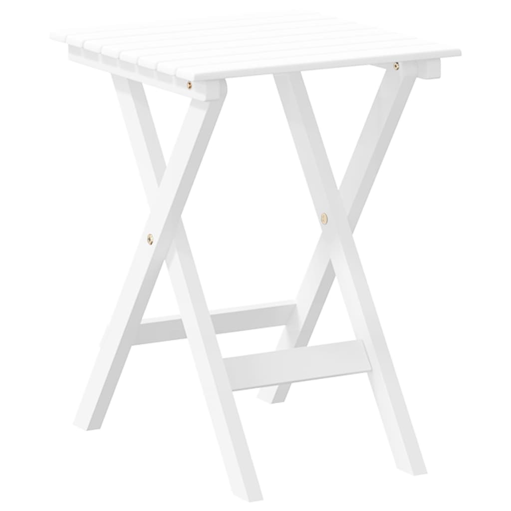 Side Table Foldable White Solid Wood Poplar