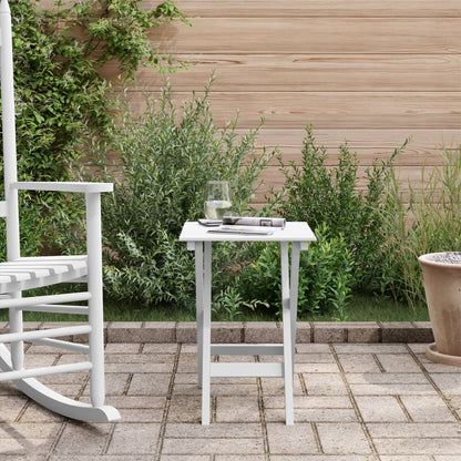 Side Table Foldable White Solid Wood Poplar