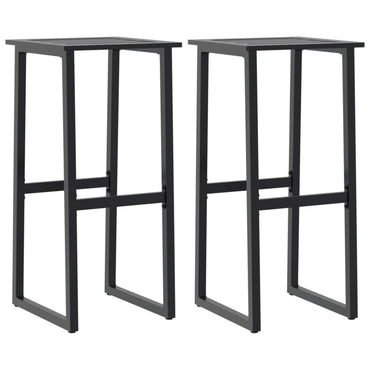 Bar Stools 2 Pcs Black 38X38X80 Cm Powder-Coated Steel