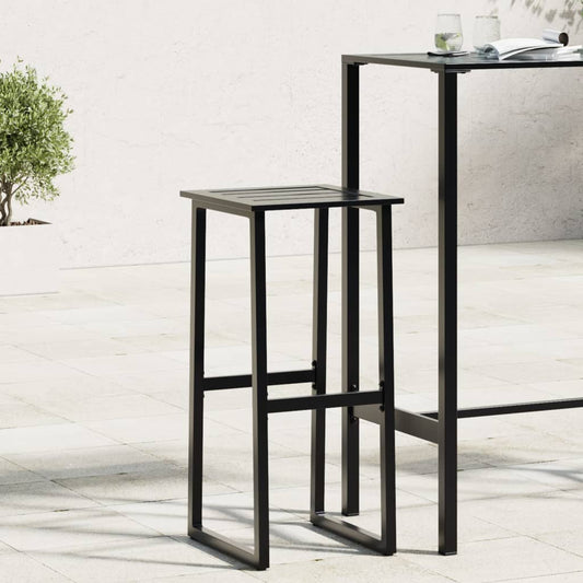 Bar Stools 2 Pcs Black 38X38X80 Cm Powder-Coated Steel