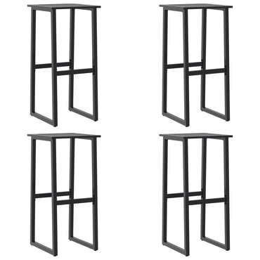 Bar Stools 4 Pcs Black 38X38X80 Cm Powder-Coated Steel