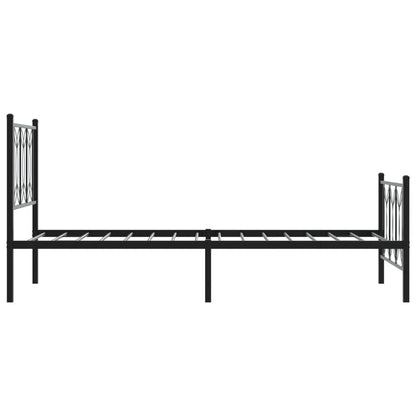 Metal Bed Frame Without Mattress With Footboard Black 90X200Cm