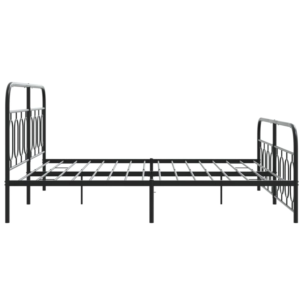 Metal Bed Frame Without Mattress With Footboard Black 180X200Cm