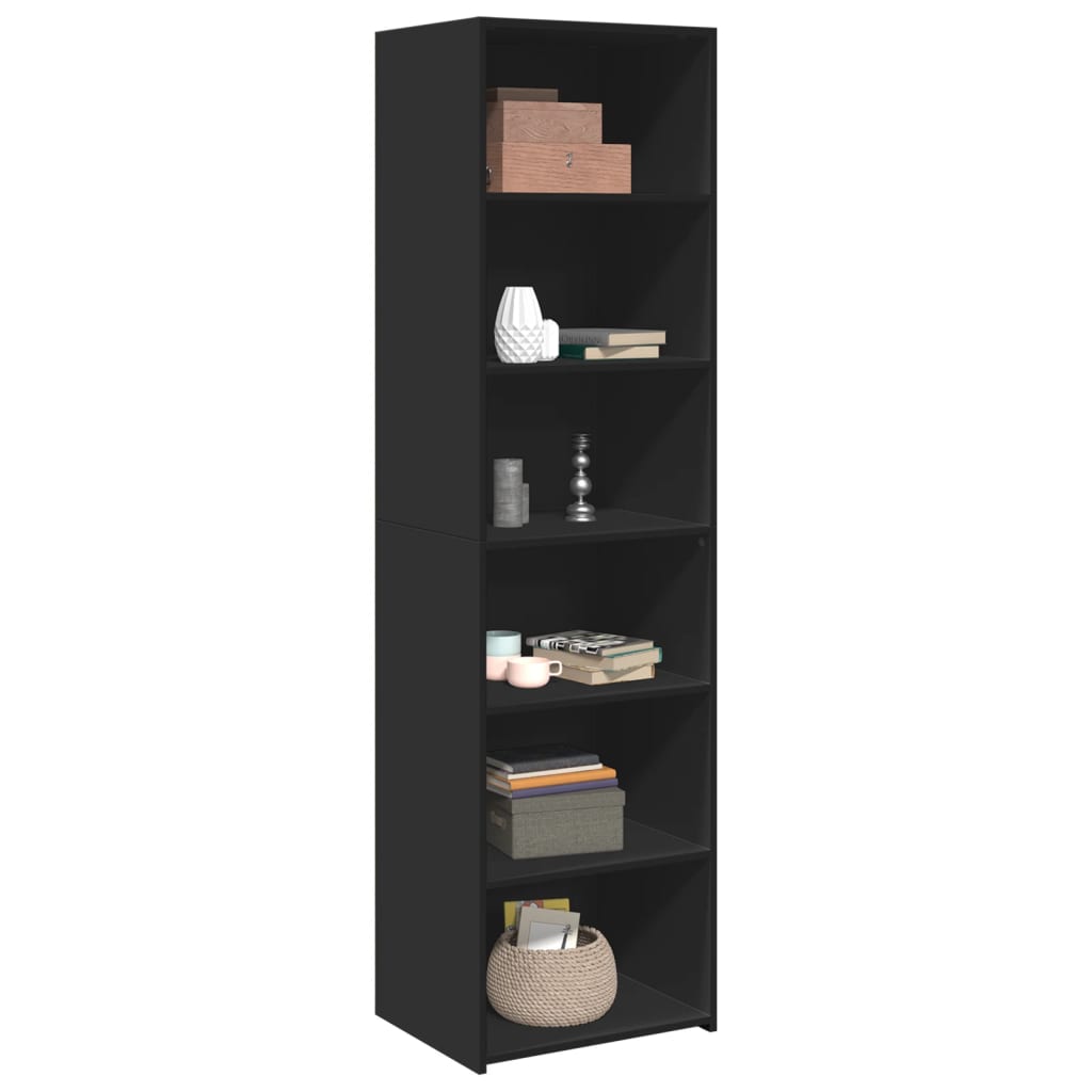 Highboard Black 50X41X185 Cm Engineered Wood