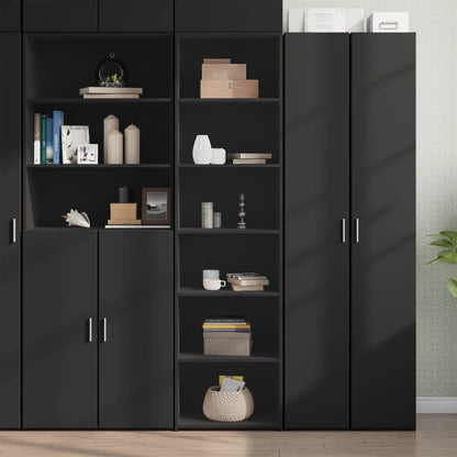 Highboard Black 50X41X185 Cm Engineered Wood