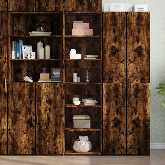 Highboard Smoked Oak 50X41X185 Cm Engineered Wood