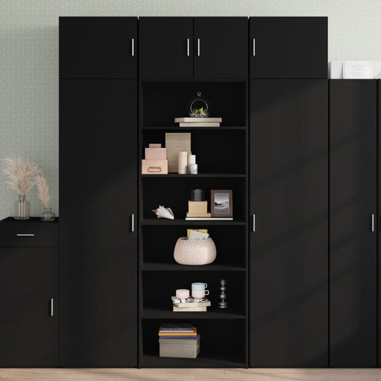 Highboard Black 70X41X185 Cm Engineered Wood