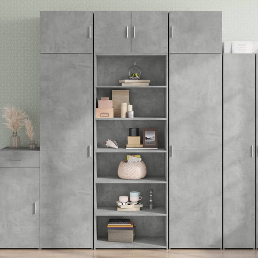 Highboard Concrete Grey 70X41X185 Cm Engineered Wood