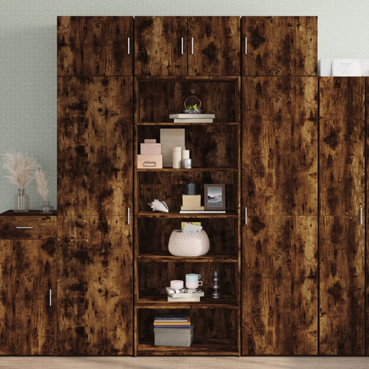 Highboard Smoked Oak 70X41X185 Cm Engineered Wood