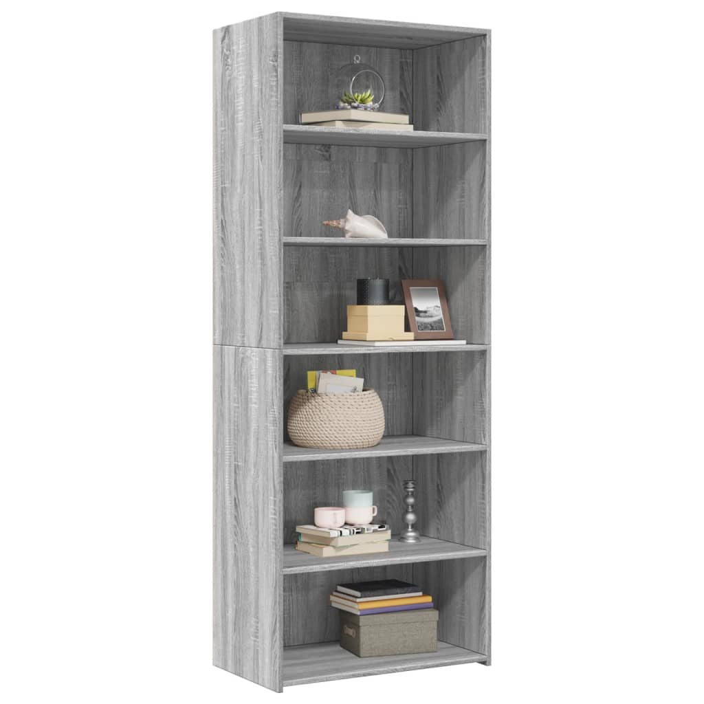 Highboard Grey Sonoma 70X41X185 Cm Engineered Wood