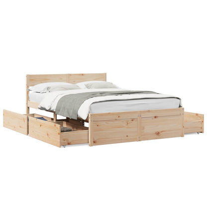 Bed Frame Without Mattress 120X190 Cm Small Double Solid Wood Pine