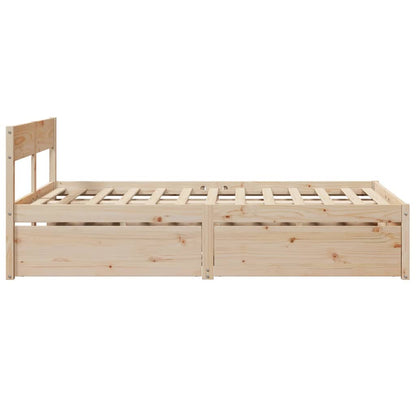 Bed Frame Without Mattress 120X190 Cm Small Double Solid Wood Pine