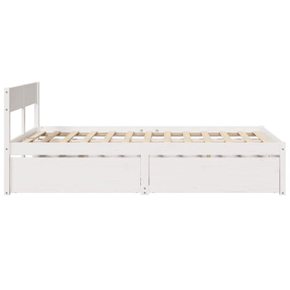 Bed Frame Without Mattress White 120X190 Cm Small Double Solid Wood Pine