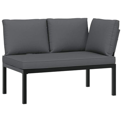 3 Piece Garden Sofa Set With Cushions Black Aluminium