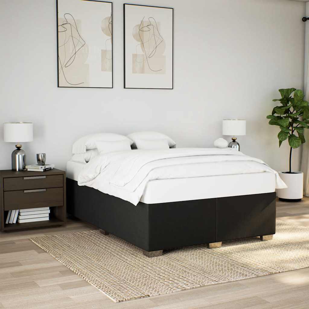 Bed Frame Without Mattress Black����Double Fabric