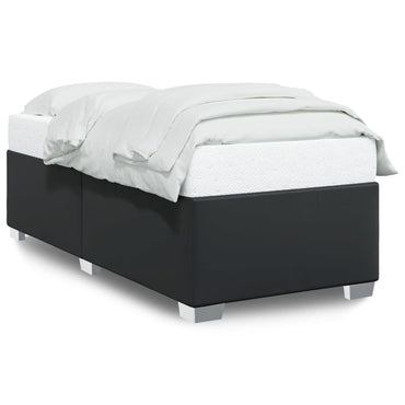 Bed Frame Without Mattress Black 90X190 Cm Single Faux Leather