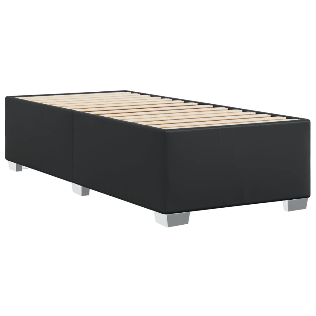 Bed Frame Without Mattress Black 90X190 Cm Single Faux Leather