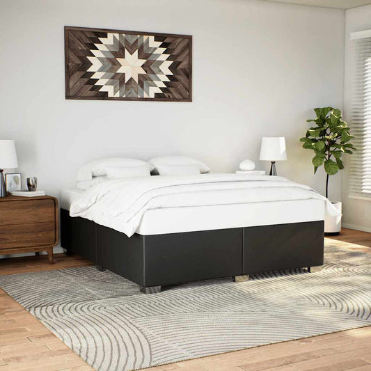 Bed Frame Without Mattress Black����Super King Faux Leather