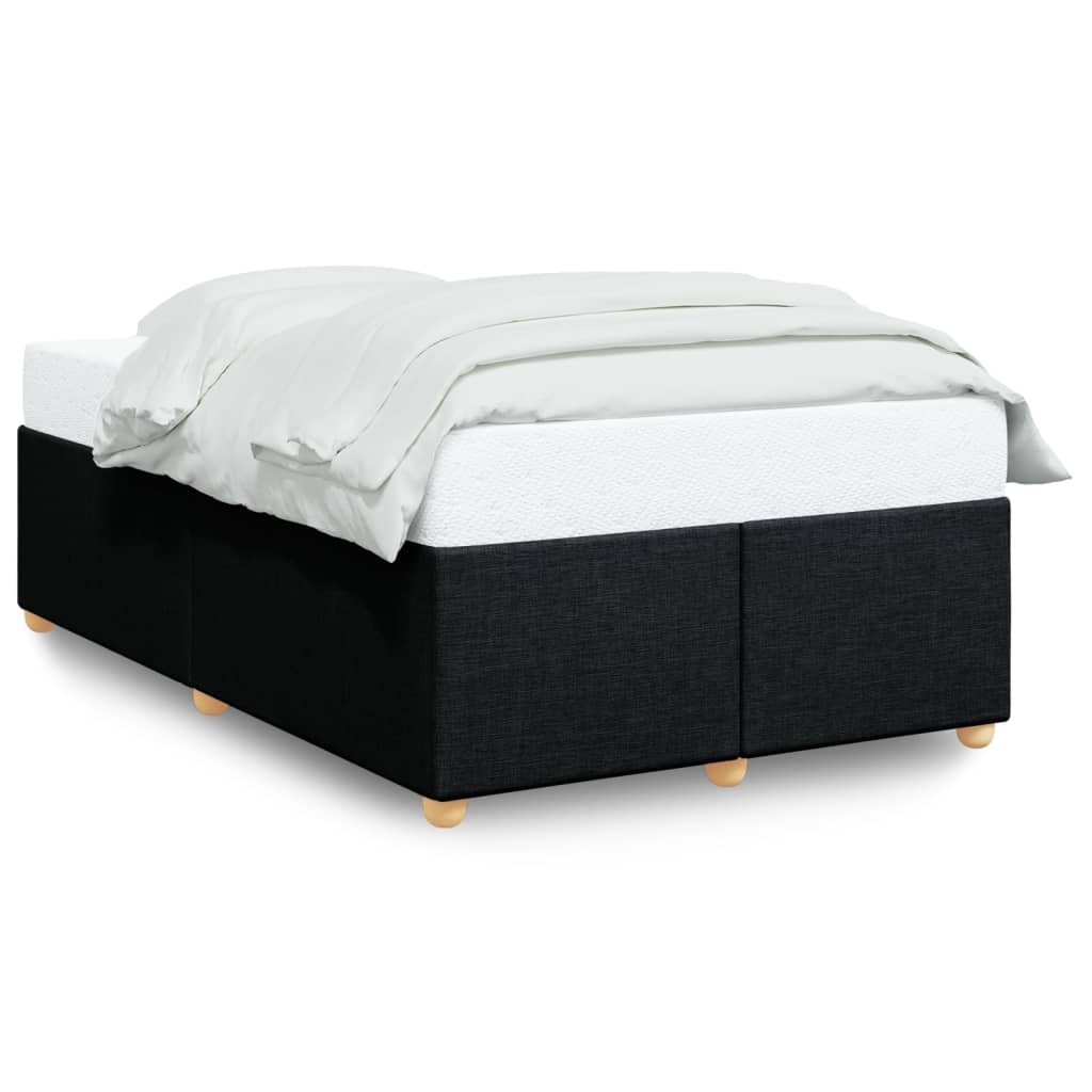 Bed Frame Without Mattress Black 120X190 Cm Small Double Fabric