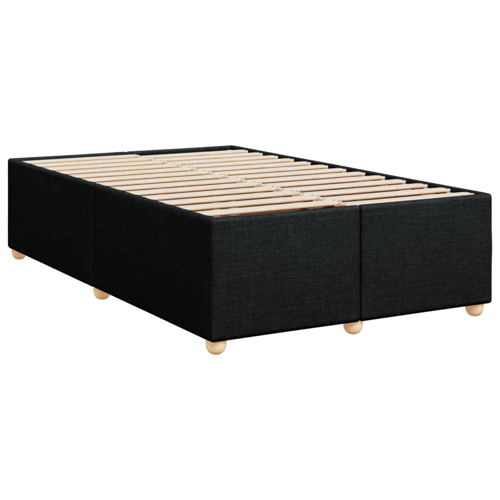 Bed Frame Without Mattress Black 120X190 Cm Small Double Fabric