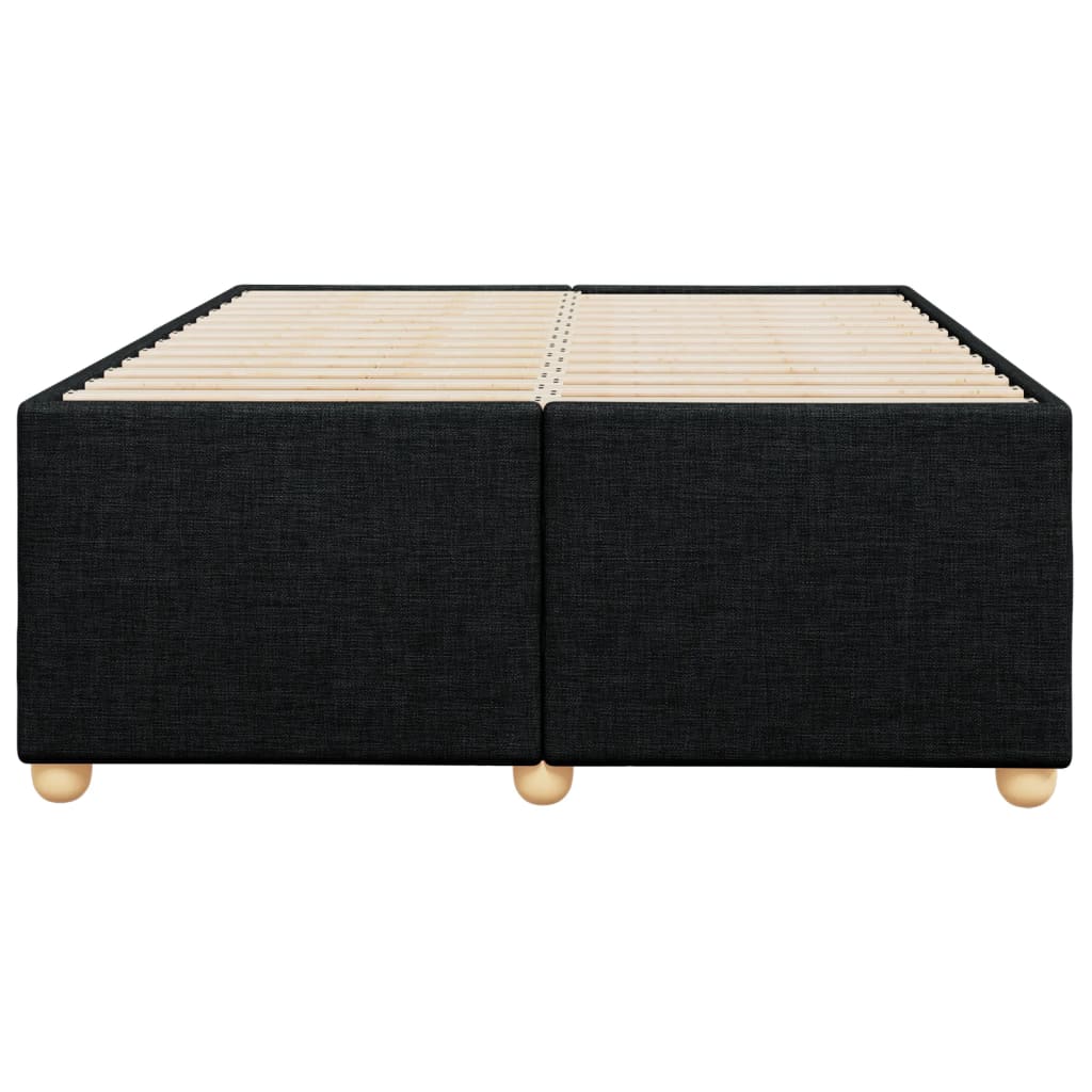 Bed Frame Without Mattress Black 120X190 Cm Small Double Fabric