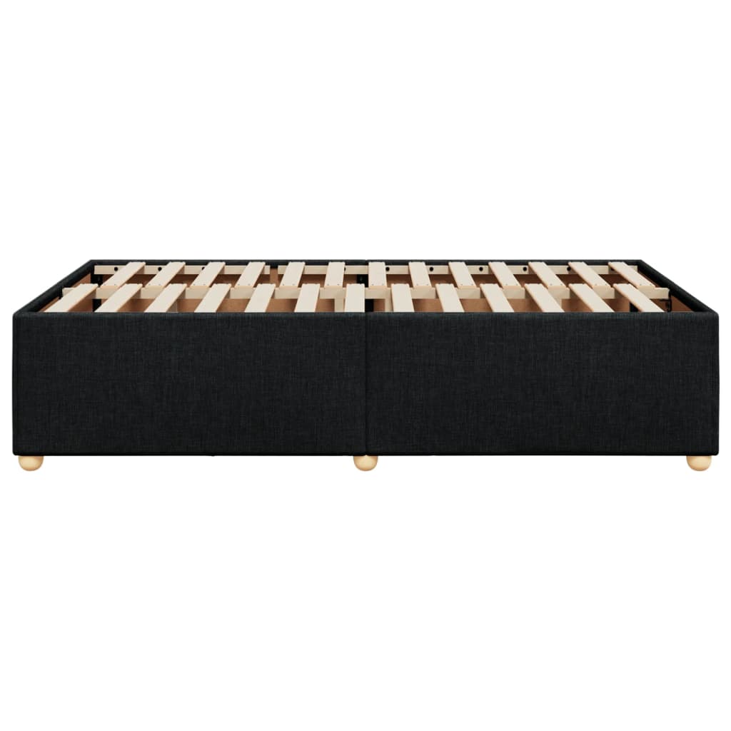 Bed Frame Without Mattress Black 120X190 Cm Small Double Fabric