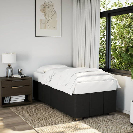 Bed Frame Without Mattress Black 90X190 Cm Single Fabric