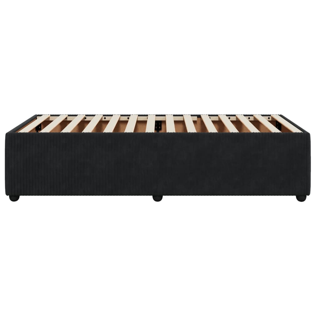 Bed Frame Without Mattress Black 90X190 Cm Single Velvet