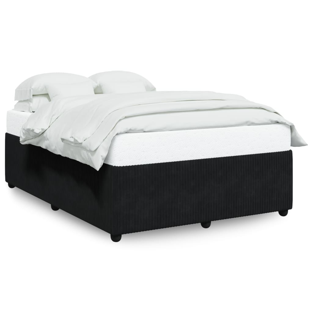 Bed Frame Without Mattress Black 140X190 Cm Velvet