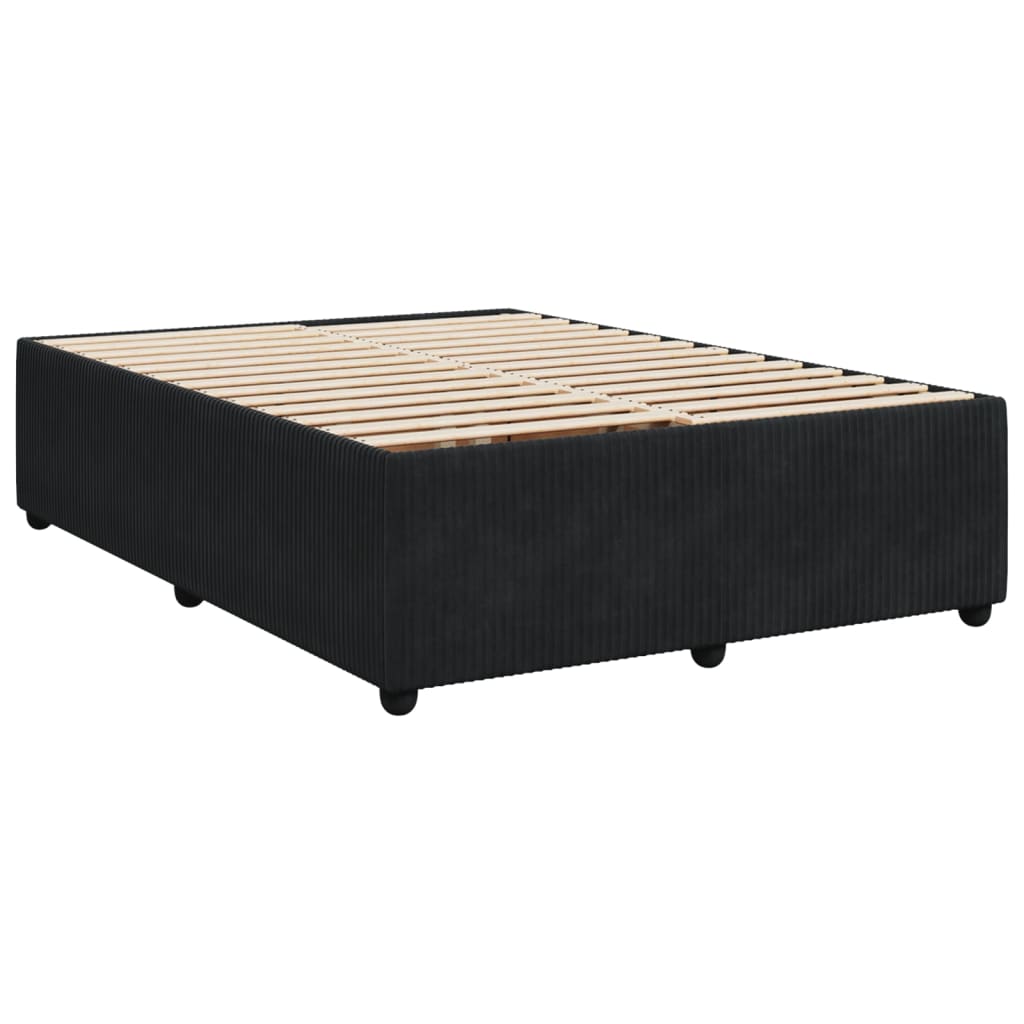 Bed Frame Without Mattress Black 140X190 Cm Velvet