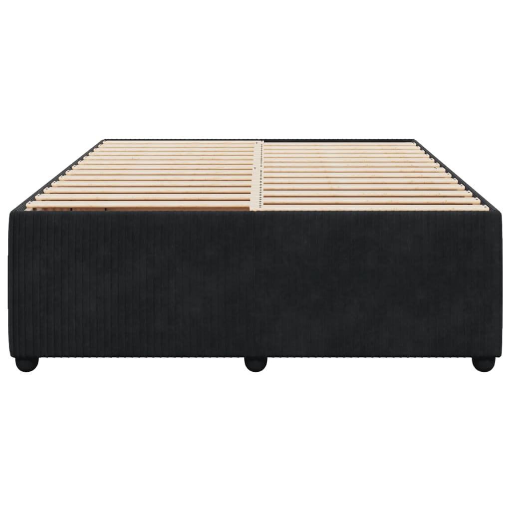 Bed Frame Without Mattress Black 140X190 Cm Velvet