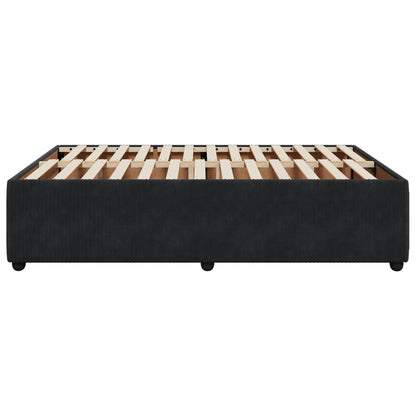 Bed Frame Without Mattress Black 140X190 Cm Velvet