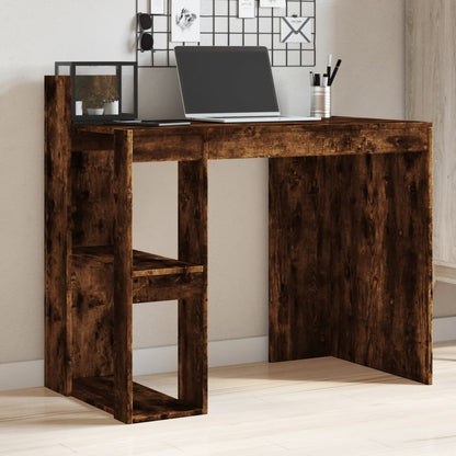 Office Desk Smoked Oak 103.5X56.5X94 Cm Engineered Wood