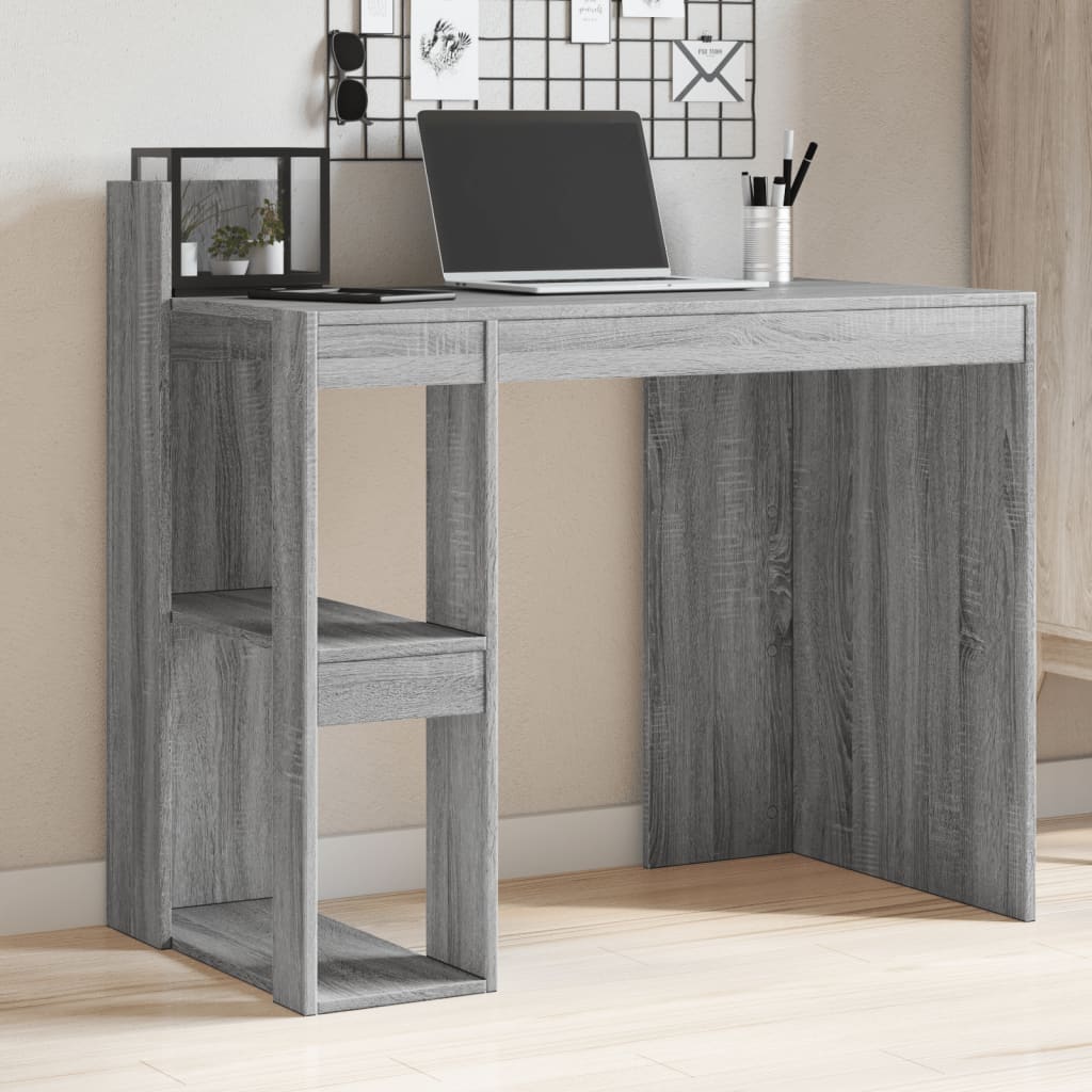 Office Desk Grey Sonoma 103.5X56.5X94 Cm Engineered Wood