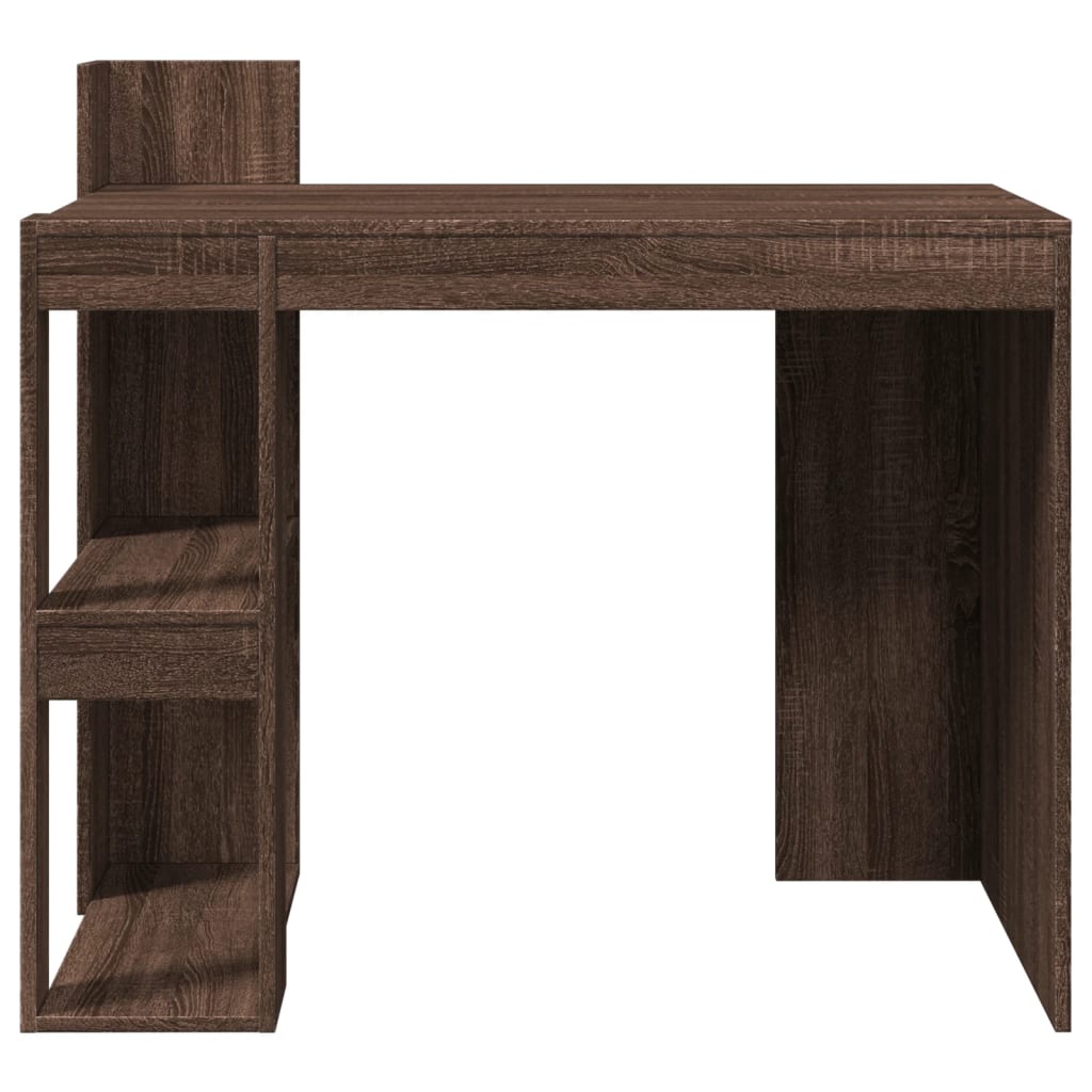 Office Desk Brown Oak 103.5X56.5X94 Cm Engineered Wood