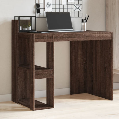 Office Desk Brown Oak 103.5X56.5X94 Cm Engineered Wood