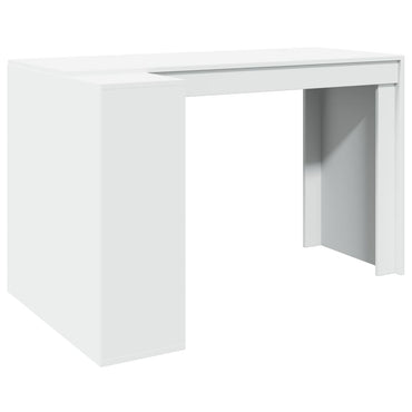 Office Desk White 123.5X73.5X75 Cm Engineered Wood