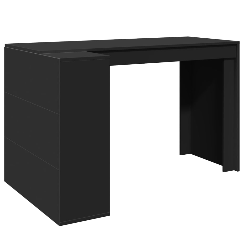 Office Desk Black 123.5X73.5X75 Cm Engineered Wood