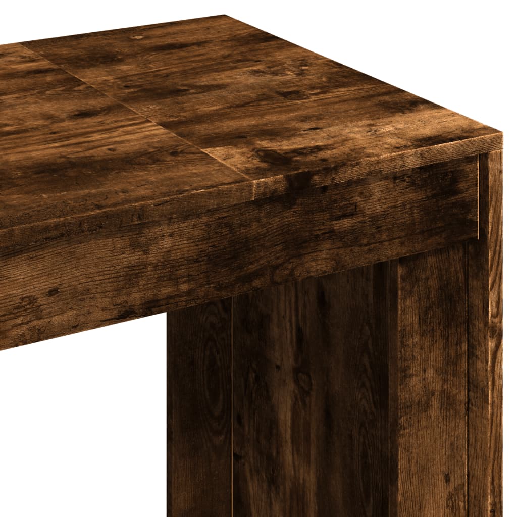 Office Desk Smoked Oak 123.5X73.5X75 Cm Engineered Wood