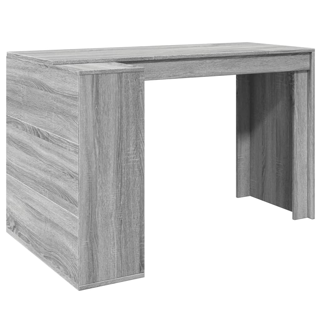 Office Desk Grey Sonoma 123.5X73.5X75 Cm Engineered Wood