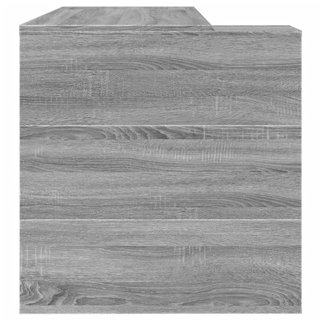 Office Desk Grey Sonoma 123.5X73.5X75 Cm Engineered Wood