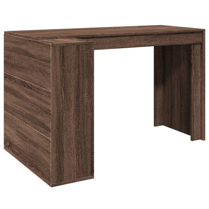 Office Desk Brown Oak 123.5X73.5X75 Cm Engineered Wood