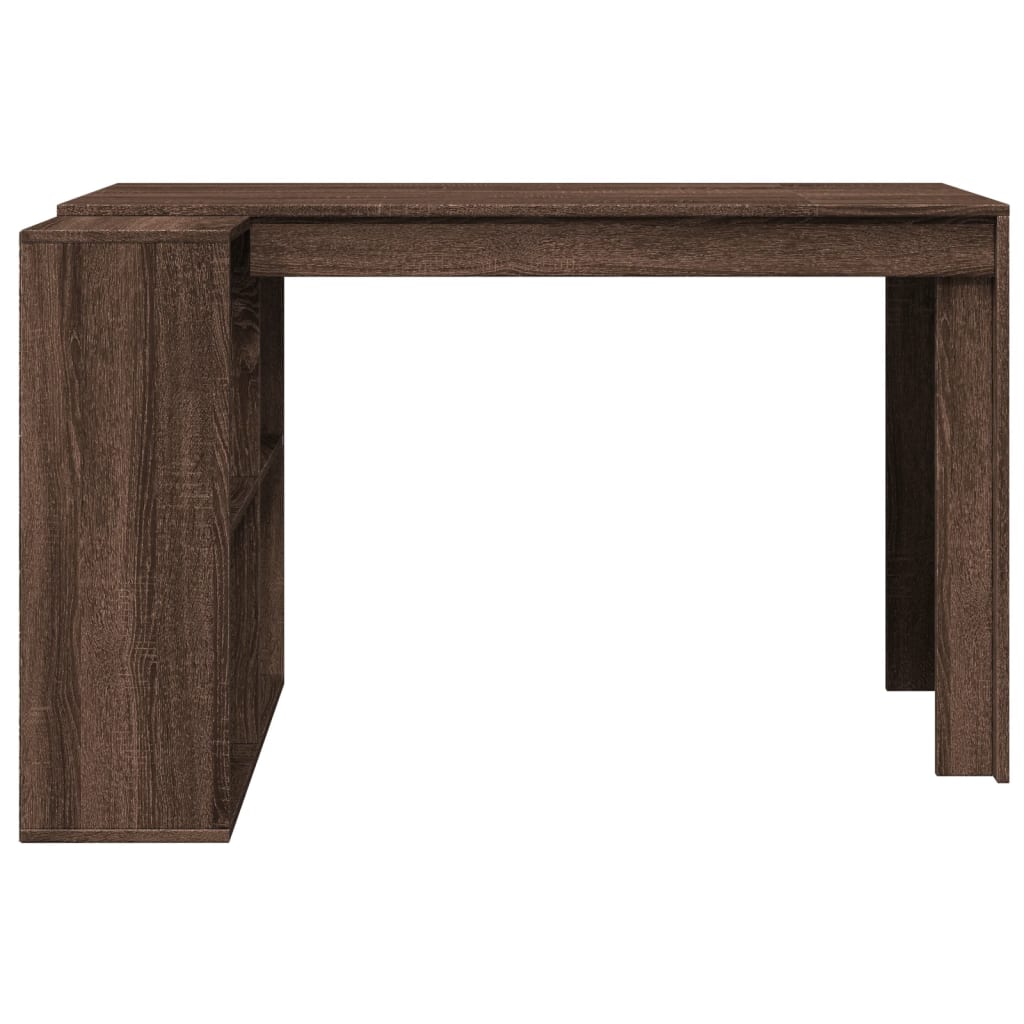 Office Desk Brown Oak 123.5X73.5X75 Cm Engineered Wood