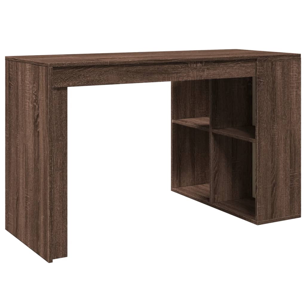 Office Desk Brown Oak 123.5X73.5X75 Cm Engineered Wood