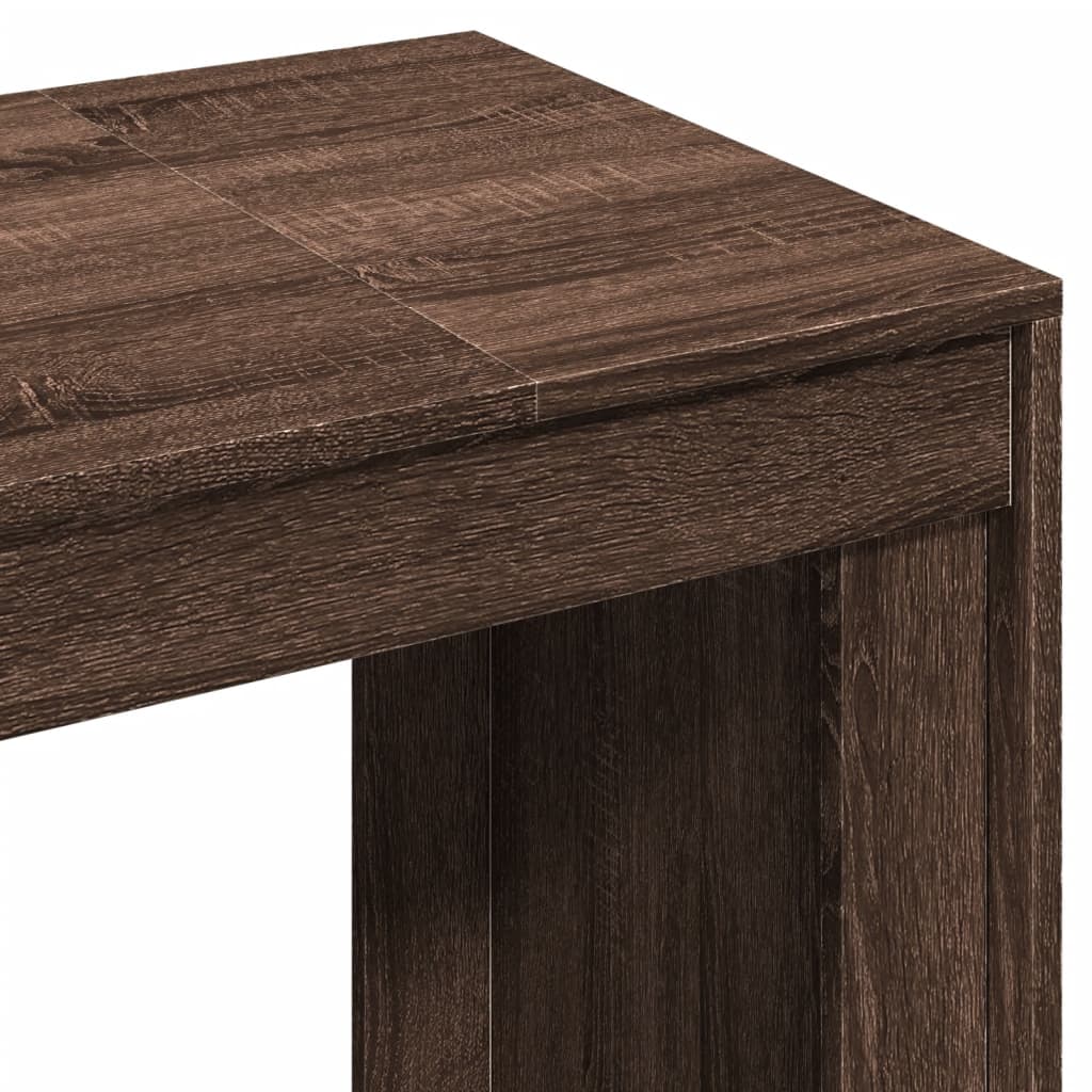 Office Desk Brown Oak 123.5X73.5X75 Cm Engineered Wood