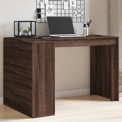 Office Desk Brown Oak 123.5X73.5X75 Cm Engineered Wood