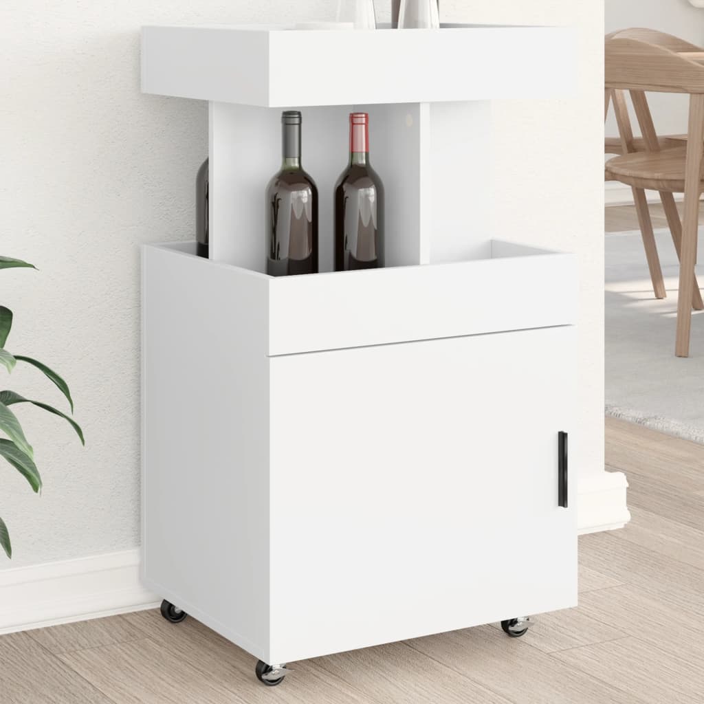 Bar Cart White 50X41X89 Cm Engineered Wood